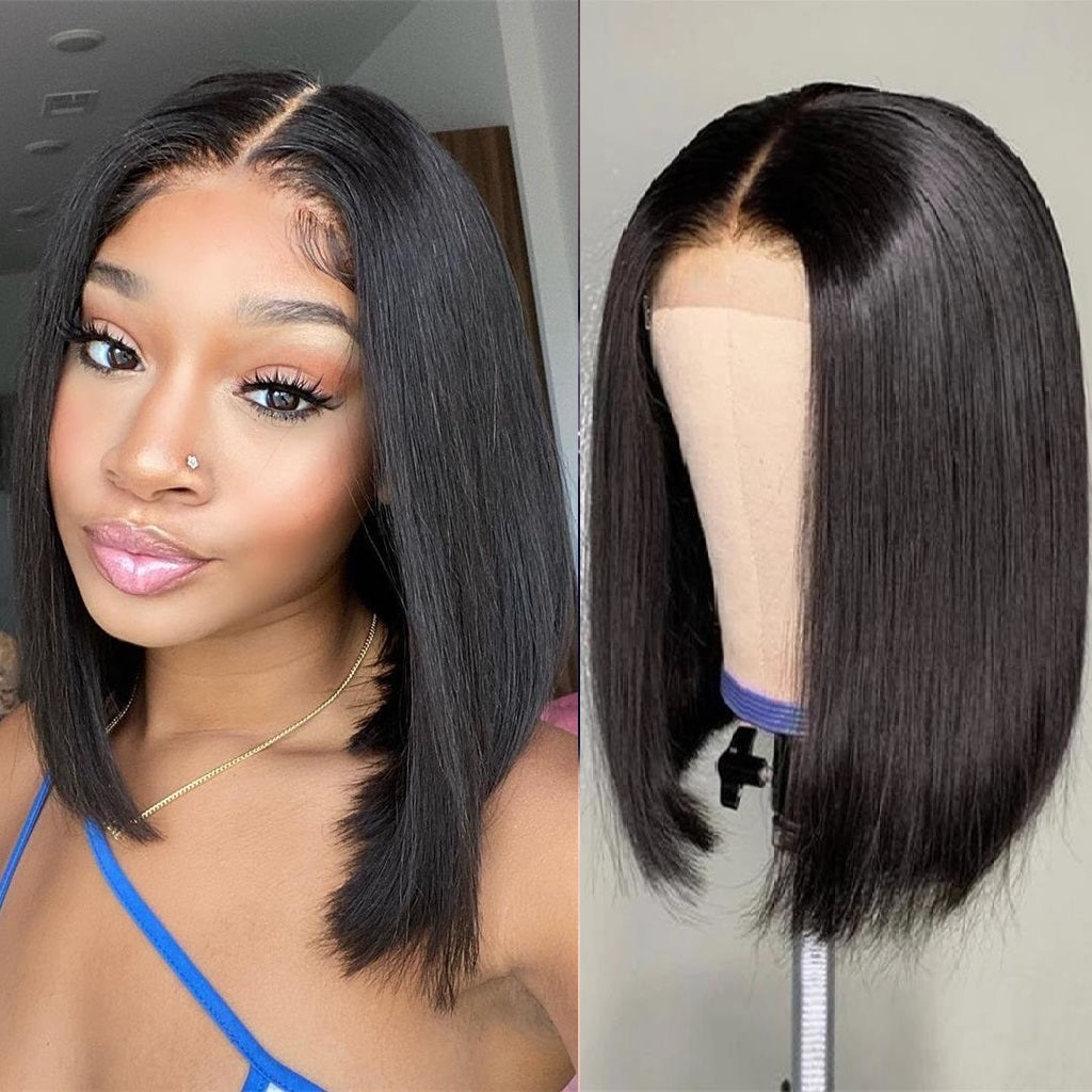 Bob Wig Middle Part Lace Front Wig Straight Short Hair Wigs – ULit
