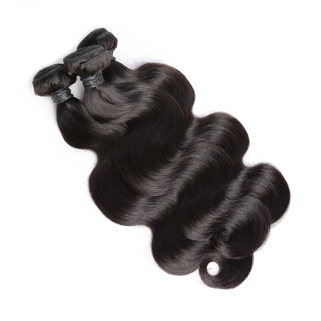 Brazilian Body Wave 3 Bundles With Lace Frontal Preplucked  display picture 3