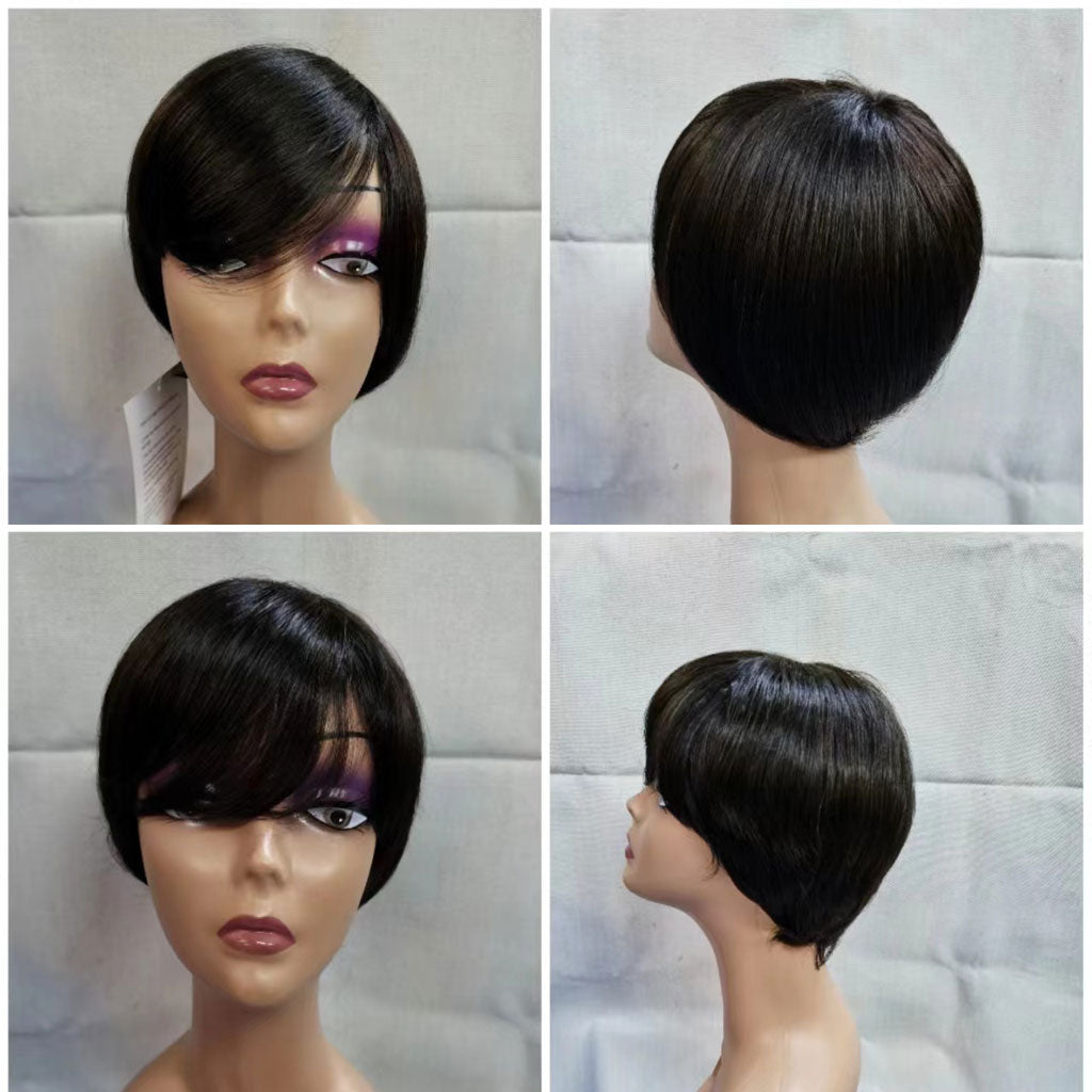 Short human hair wigs cheap sales
