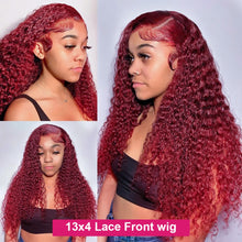 Load image into Gallery viewer, Burgudy_deep_wave_wig_99J_lace_front_wig_for_black_women
