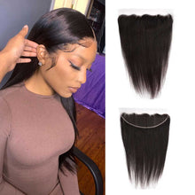 Load image into Gallery viewer, Straight-Virgin-Hair-13x4-13x6-Hd-lace-frontal-prelucked-lace-frontal-100_-human-hair-preplucked-hd-frontal