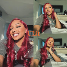 Load image into Gallery viewer, burgundy_body_wave_13x4_lace_front_wig_colored_hair