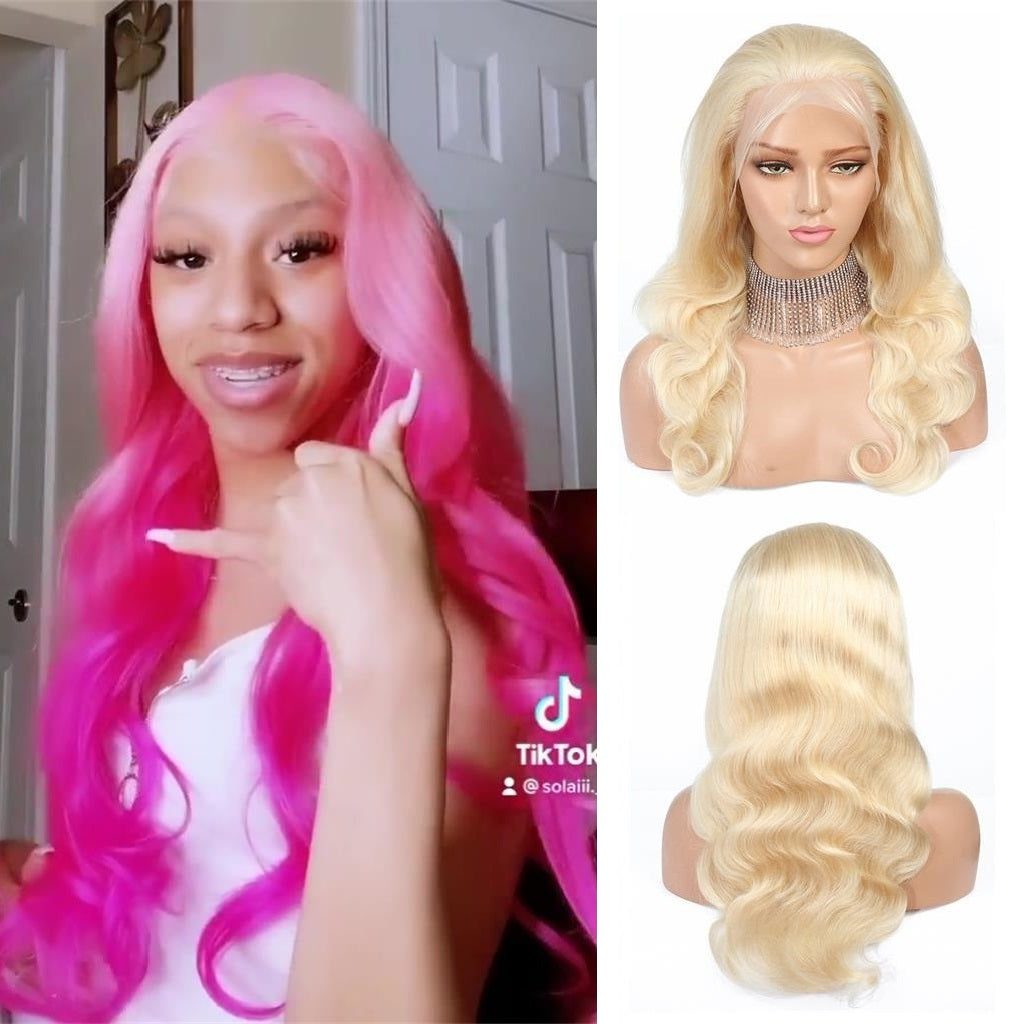 Brazilian Body Wave Blonde 613 Lace Front Wig Transparent  display picture 3
