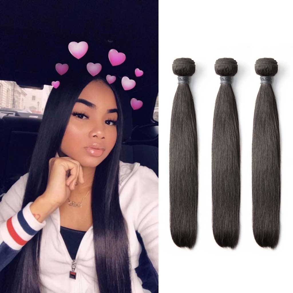 Brazilian Straight Virgin Hair Cheap Human Hair Weave 3 Bundle Deal Ulit