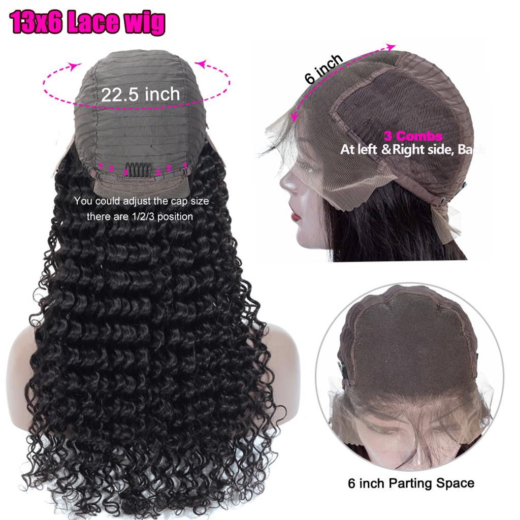 10A Deep Wave 13x6 Lace Front Wig Best Human Virgin Hair Lace Wigs