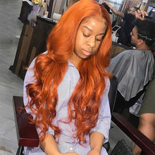 Load image into Gallery viewer, Ginger-lace-front-wig-body-wave-colored-transparent-frontal-wig-180%-density