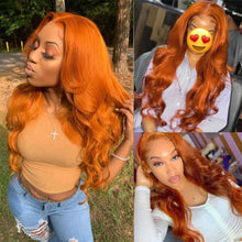 Load image into Gallery viewer, Ginger-lace-front-wig-for-black-women-preplucked-colored-frontal-wig-180%-density