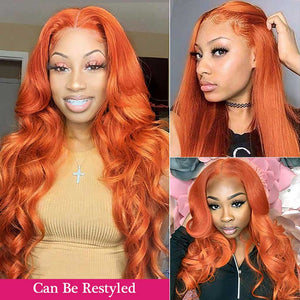 Transparent-lace-wig-Ginger-lace-front-wig-for-black-women-180%-density-colored-frontal-wig